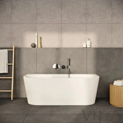 Vitra - Vitra Geo 180x80 Oval Küvet, Standart Krom Sifon + Ayak, Beyaz