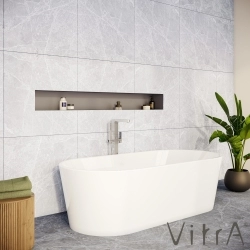 Vitra - Vitra Geo 190x90 Küvet, Gizli Taşmalı Sifon + Ayak, Beyaz