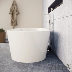 Vitra - Vitra Geo 190x90 Küvet, Gizli Taşmalı Sifon + Ayak, Beyaz