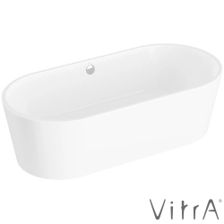 Vitra - Vitra Geo 190x90 Oval Küvet, Standart Krom Sifon + Ayak, Beyaz