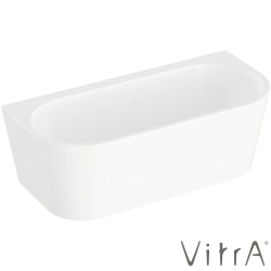 Vitra - Vitra Geo 165x75 Ön Duvar Oval Küvet (Ayak ve Gizli Taşmalı Sifon Dahil), Beyaz