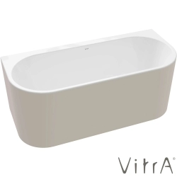 Vitra - Vitra Geo 165x75 Ön Duvar Oval Küvet (Ayak ve Gizli Taşmalı Sifon Dahil), Bej
