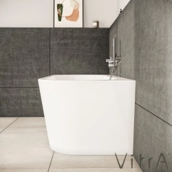 Vitra - Vitra Geo 165x75 Sol Köşe Oval Küvet (Ayak ve Gizli Taşmalı Sifon Dahil), Beyaz