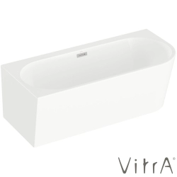 Vitra - Vitra Geo 165x75 Sol Köşe Oval Küvet (Ayak ve Dikdörtgen Taşmalı Sifon Dahil), Beyaz