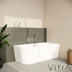 Vitra - Vitra Geo 165x75 Sağ Köşe Oval Küvet (Ayak ve Gizli Taşmalı Sifon Dahil), Beyaz