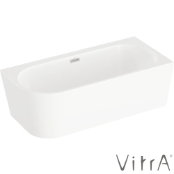 Vitra - Vitra Geo 165x75 Sağ Köşe Oval Küvet (Ayak ve Dikdörtgen Taşmalı Sifon Dahil), Beyaz