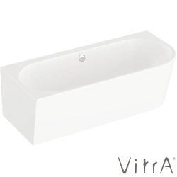 Vitra - Vitra Geo 180x80 Sol Köşe Oval Küvet (Ayak ve Standart Krom Sifon Dahil), Beyaz