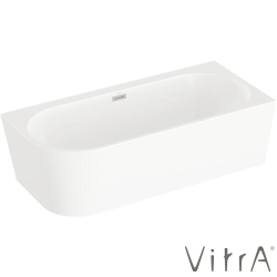 Vitra - Vitra Geo 180x80 Sağ Köşe Oval Küvet (Ayak ve Dikdörtgen Taşmalı Sifon Dahil), Beyaz