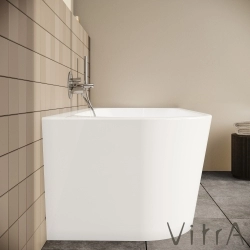 Vitra - Vitra Geo 180x80 Sağ Köşe Oval Küvet (Ayak ve Standart Krom Sifon Dahil), Beyaz