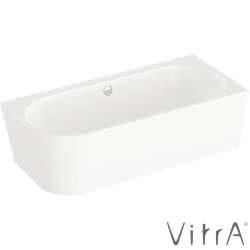 Vitra - Vitra Geo 180x80 Sağ Köşe Oval Küvet (Ayak ve Standart Krom Sifon Dahil), Beyaz