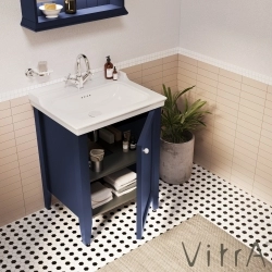 Vitra - Vitra Valarte Neo Kapaklı Etajerli Lavabo Dolabı, 65 cm, Çelik Mavisi (Sol)