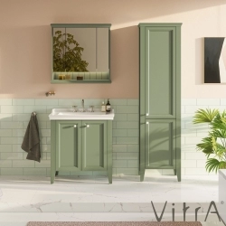 Vitra - Vitra Valarte Neo Cam Kapaklı Boy Dolabı, 55 cm, Retro Yeşil (Sağ)