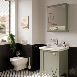 Vitra - Vitra Valarte Neo Kapaklı Etajerli Lavabo Dolabı, 65 cm, Retro Yeşil (Sol)