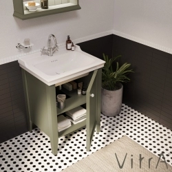Vitra - Vitra Valarte Neo Kapaklı Etajerli Lavabo Dolabı, 65 cm, Retro Yeşil (Sol)