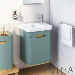 Vitra - Vitra Sento Lavabo Dolabı, 50 cm, Kapaklı, Mat Fiyord Yeşili, Sol