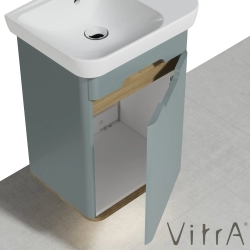 Vitra - Vitra Sento Lavabo Dolabı, 50 cm, Kapaklı, Mat Fiyord Yeşili, Sağ