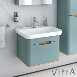 Vitra - Vitra Sento Tek Çekmeceli Lavabo Dolabı, Ayaksız, 65 Cm, Mat Fiyord Yeşili