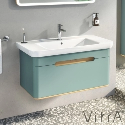 Vitra - Vitra Sento Tek Çekmeceli Lavabo Dolabı, Ayaksız, 100 Cm, Mat Fiyord Yeşili