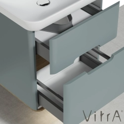 Vitra - Vitra Sento Çift Çekmeceli Lavabo Dolabı, Ayaksız, 65 Cm, Mat Fiyord Yeşili