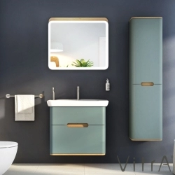 Vitra - Vitra Sento Çift Çekmeceli Lavabo Dolabı, Ayaksız, 80 Cm, Mat Fiyord Yeşili