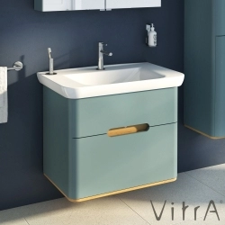 Vitra - Vitra Sento Çift Çekmeceli Lavabo Dolabı, Ayaksız, 80 Cm, Mat Fiyord Yeşili