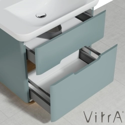 Vitra - Vitra Sento Çift Çekmeceli Lavabo Dolabı, Ayaksız, 80 Cm, Mat Fiyord Yeşili