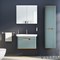 Vitra - Vitra Sento Çift Çekmeceli Lavabo Dolabı, Ayaksız, 100 Cm, Mat Fiyord Yeşili