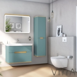 Vitra - Vitra Sento Çift Çekmeceli Lavabo Dolabı, Ayaksız, 100 Cm, Mat Fiyord Yeşili