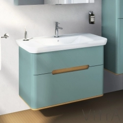 Vitra - Vitra Sento Çift Çekmeceli Lavabo Dolabı, Ayaksız, 100 Cm, Mat Fiyord Yeşili