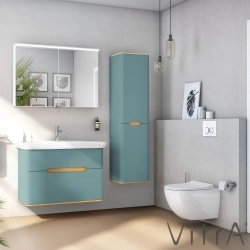 Vitra - Vitra Sento Çamaşır Sepetli Boy Dolabı, Ayaksız, Sağ, Mat Fiyord Yeşili