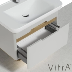 Vitra - Vitra Sento Tek Çekmeceli Lavabo Dolabı, Ayaksız, 80 Cm, Mat Açık Gri