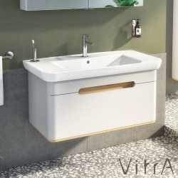 Vitra - Vitra Sento Tek Çekmeceli Lavabo Dolabı, Ayaksız, 100 Cm, Mat Açık Gri