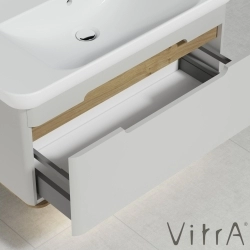 Vitra - Vitra Sento Tek Çekmeceli Lavabo Dolabı, Ayaksız, 100 Cm, Mat Açık Gri