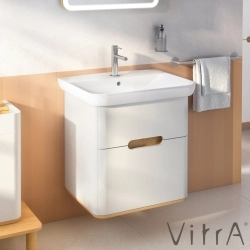 Vitra - Vitra Sento Çift Çekmeceli Lavabo Dolabı, Ayaksız, 65 Cm, Mat Açık Gri