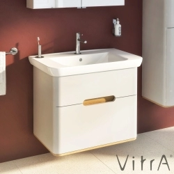 Vitra - Vitra Sento Çift Çekmeceli Lavabo Dolabı, Ayaksız, 80 Cm, Mat Açık Gri
