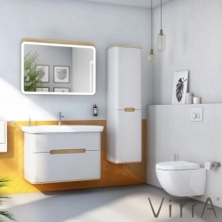 Vitra - Vitra Sento Çift Çekmeceli Lavabo Dolabı, Ayaksız, 100 Cm, Mat Açık Gri