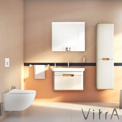 Vitra - Vitra Sento Çamaşır Sepetli Boy Dolabı, Ayaksız, Sol, Mat Açık Gri