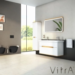 Vitra - Vitra Sento Çamaşır Sepetli Boy Dolabı, Ayaksız, Sol, Mat Açık Gri