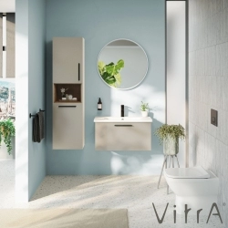 Vitra - Vitra Root Flat Kısa Boy Dolabı (Sağ), 40 cm, Çamaşır Sepetli, Parlak Sahara Beji