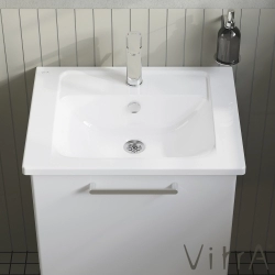 Vitra - Vitra Root Flat Tek Çekmeceli Lavabo Dolabı, 60 cm, Parlak Beyaz (Köşeli Lavabo Dahil)