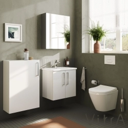 Vitra - Vitra Root Flat Dar Alt Ünite, 55 cm, Parlak Beyaz (Sol)