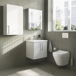 Vitra - Vitra Root Flat Dar Üst Ünite, 55 cm, Parlak Beyaz (Sağ)