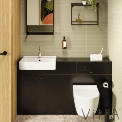 Vitra - Vitra ArchiPlan Raflı Ayna, 45 cm, Siyah