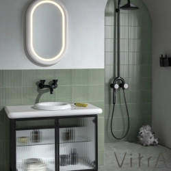 Vitra - Vitra Liquid Lavabo Dolabı, Metal-Cam Kapaklı