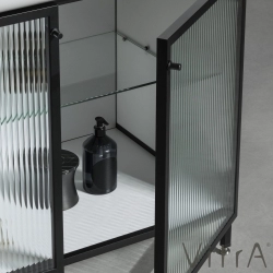 Vitra - Vitra Liquid Lavabo Dolabı, Metal-Cam Kapaklı