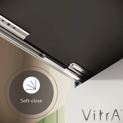 Vitra - Vitra Metropole Pure Lavabo Dolabı, 2 Çekmeceli, Etajerli Lavabolu, 80 cm, Mat Açık Gri