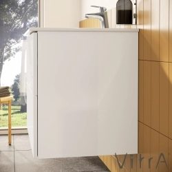 Vitra - Vitra Metropole Pure Lavabo Dolabı, 2 Çekmeceli, Etajerli Lavabolu, 80 cm, Parlak Beyaz