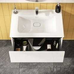 Vitra - Vitra Metropole Pure Lavabo Dolabı, 2 Çekmeceli, Etajerli Lavabolu, 80 cm, Parlak Beyaz