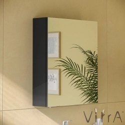 Vitra - Vitra Mia Asimetrik Dolaplı Ayna (Sol), 60 cm, Parlak Antrasit