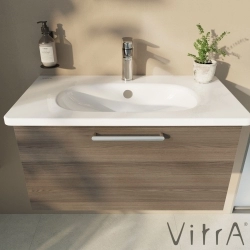 Vitra - Vitra Root Flat Tek Çekmeceli Lavabo Dolabı, 80 cm, Cordoba (Yuvarlak Lavabo Dahil)
